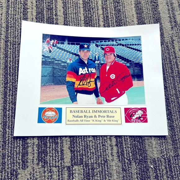 Nolan Ryan Pete rose signed photo - Picture 1 of 1